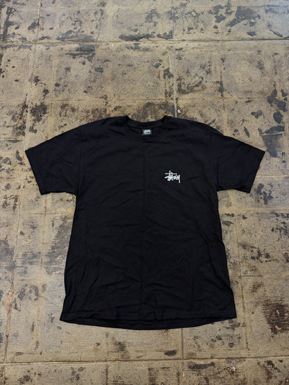 STUSSY BASIC SCRIPT BLACK TEE