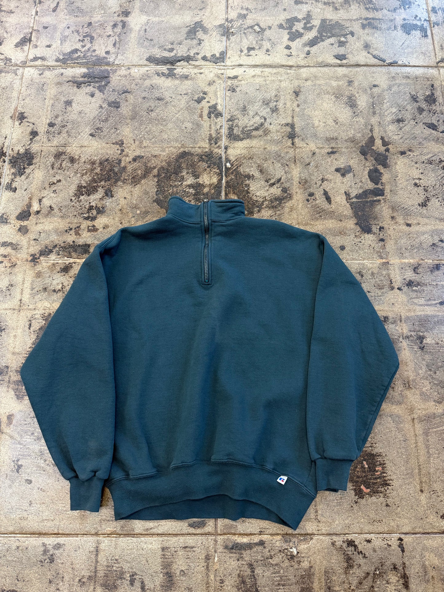 VINTAGE RUSSELL ATHLETIC GREEN QUATER ZIP