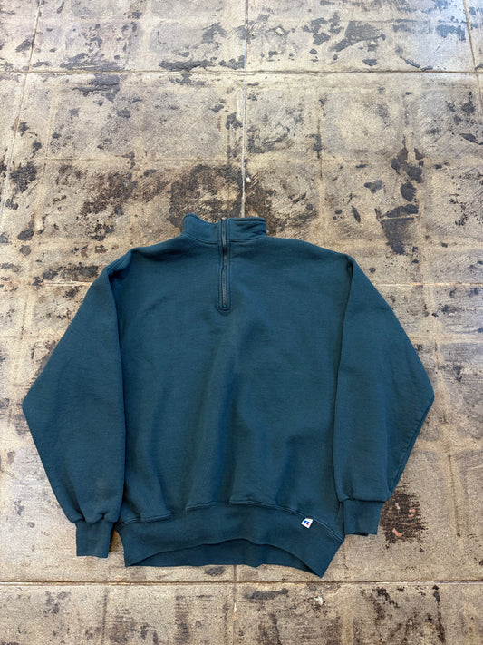 VINTAGE RUSSELL ATHLETIC GREEN QUATER ZIP
