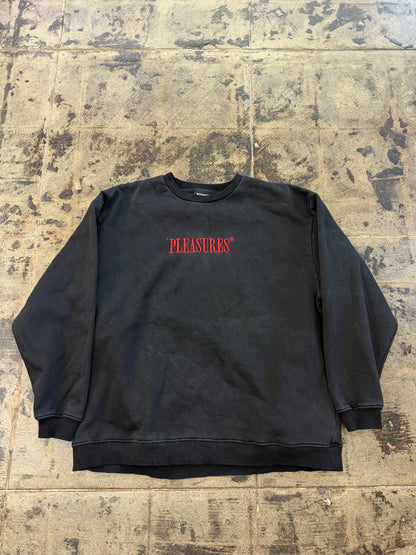 PLEASURES BLACK CREWNECK