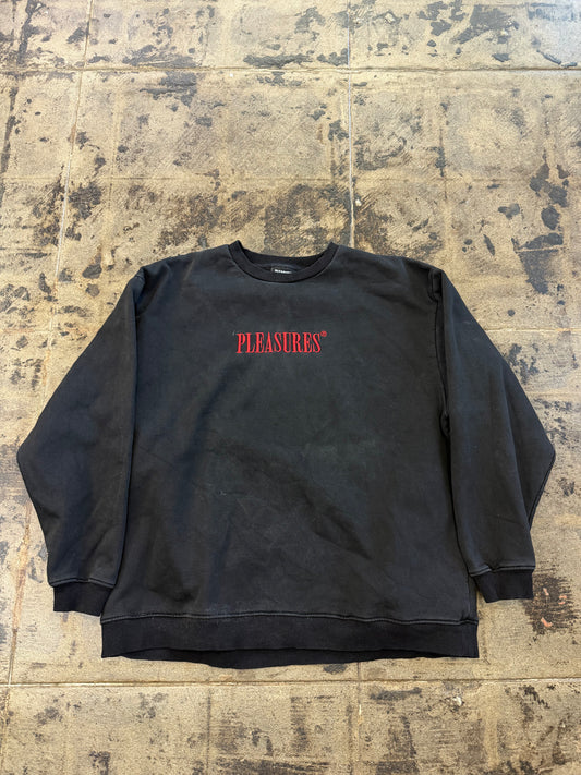 PLEASURES BLACK CREWNECK