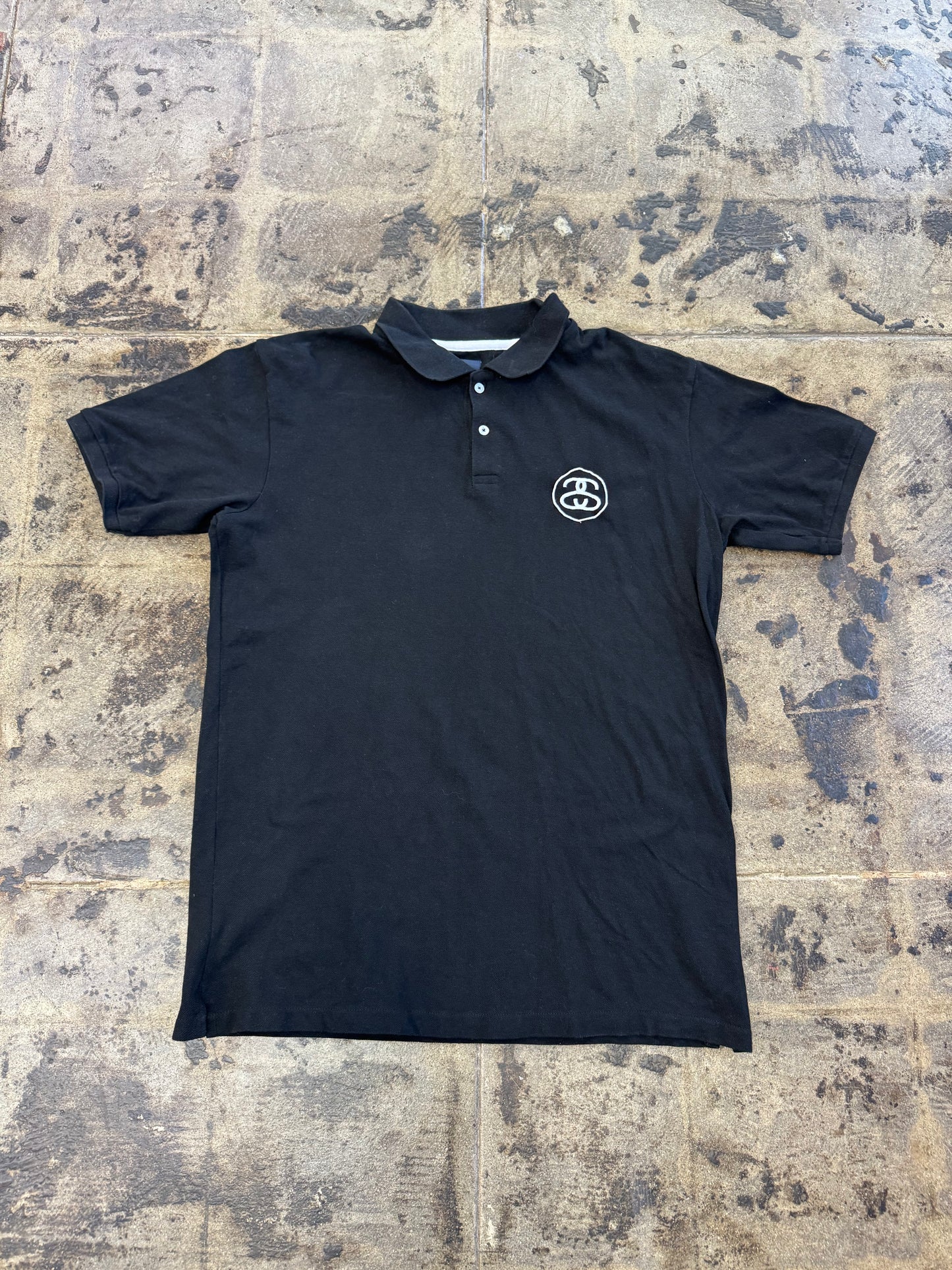 STUSSY BLACK POLO (USED)