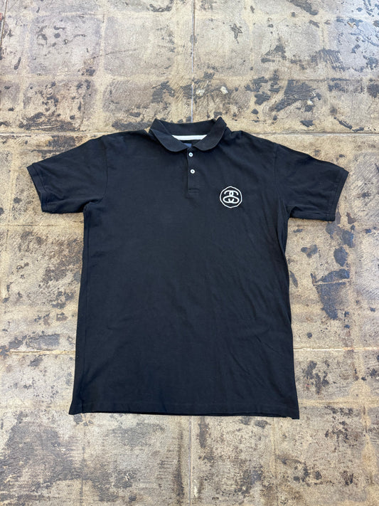 STUSSY BLACK POLO (USED)