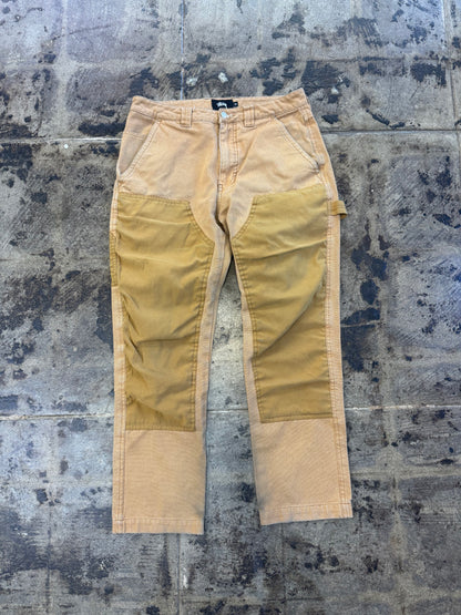 STUSSY BROWN DOUBLE KNEE CARPENTER JEANS