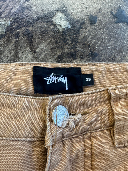 STUSSY BROWN DOUBLE KNEE CARPENTER JEANS