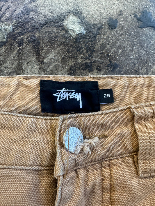 STUSSY BROWN DOUBLE KNEE CARPENTER JEANS