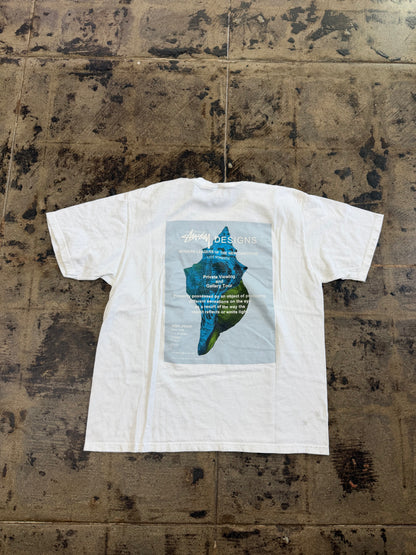 STUSSY GALLERY TOUR WHITE TEE (USED)