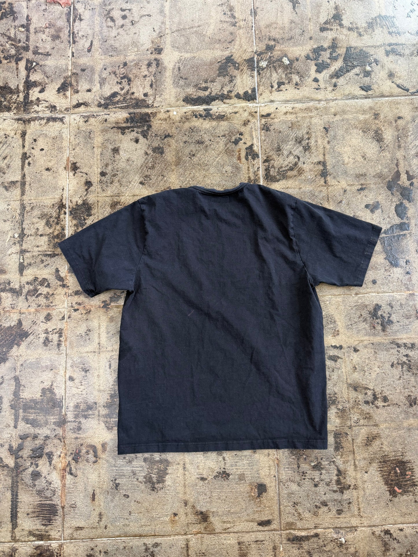 STUSSY SMALL EMBROIDERY BLACK TEE (USED)