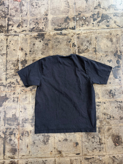 STUSSY SMALL EMBROIDERY BLACK TEE (USED)