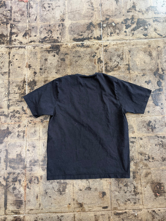 STUSSY SMALL EMBROIDERY BLACK TEE (USED)