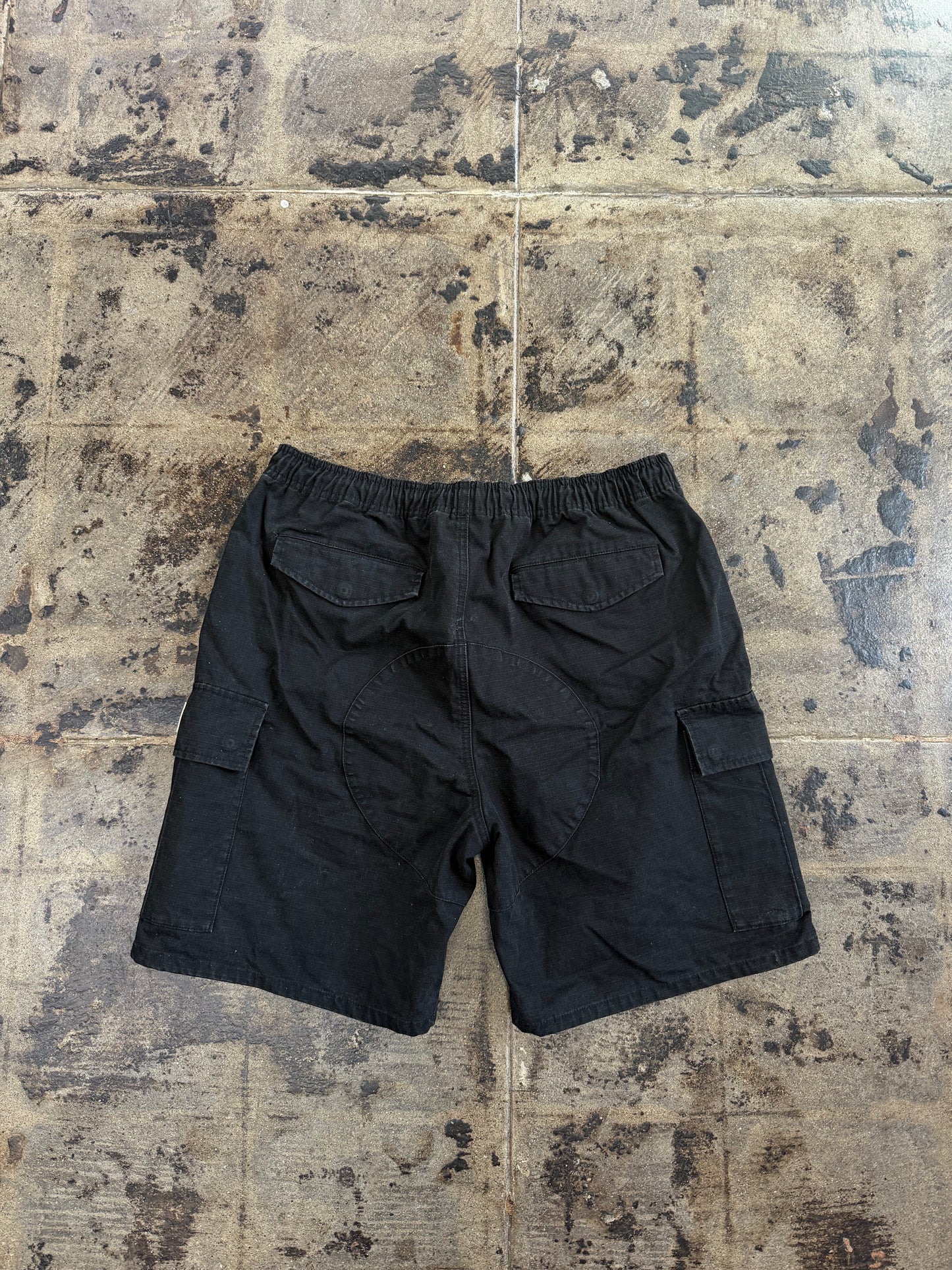 STUSSY RIPSTOP CARGO BLACK SHORTS