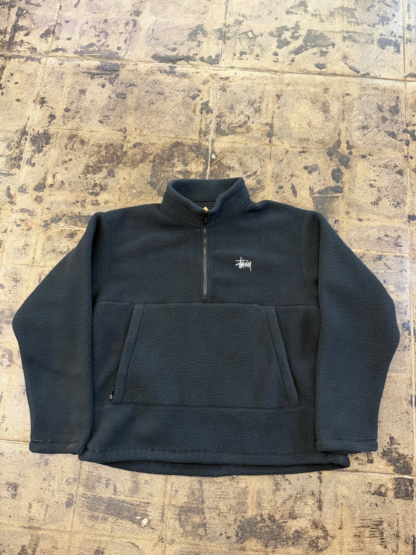 STUSSY HALF ZIP FLEECE JACKET