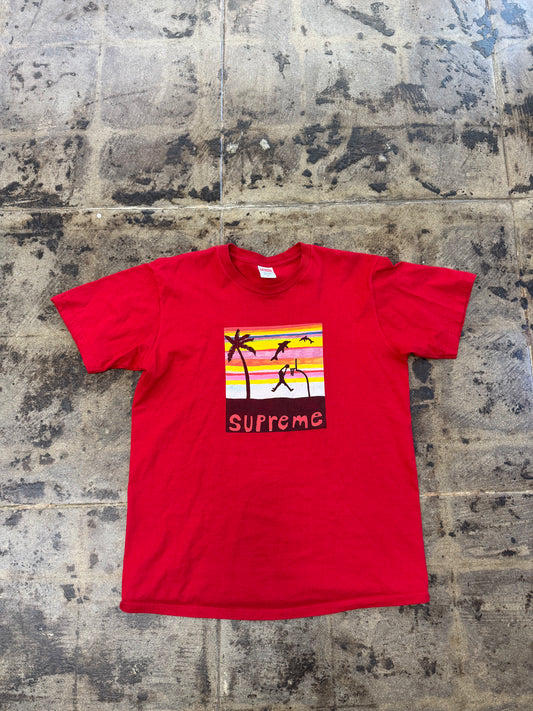 SUPREME RED DUNK TEE (USED)