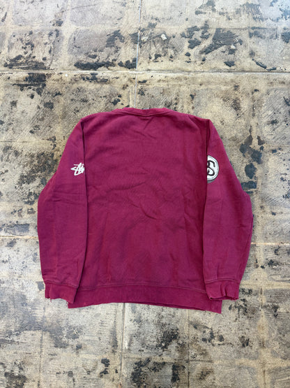VNTG STUSSY KATAKANA MAROON CREWNECK (USED)