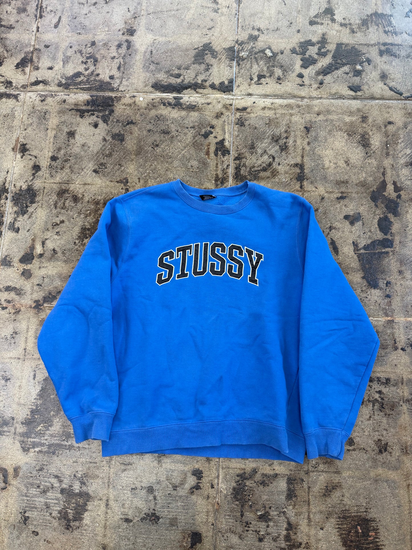 STUSSY ARCH BLUE CREWNECK(USED)
