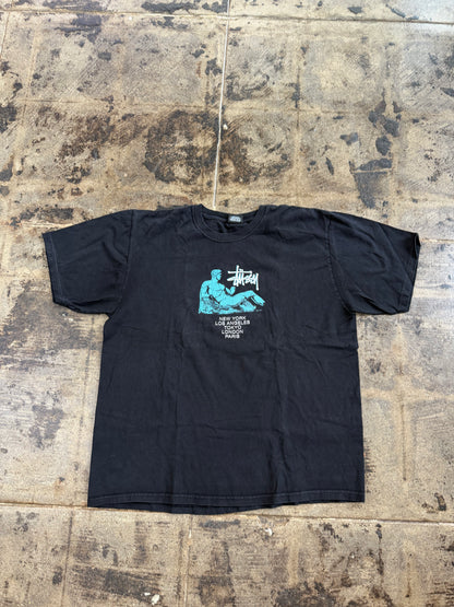 STUSSY BLACK DIONYSOS TEE (USED)