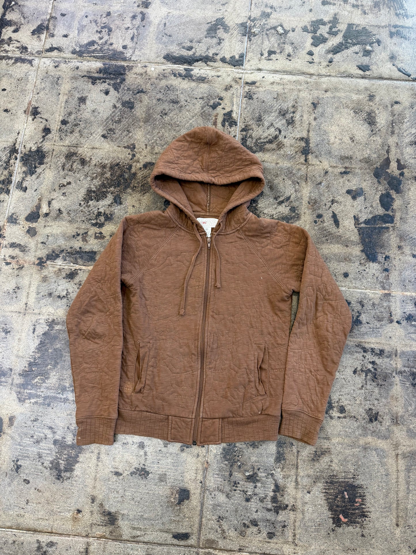 STUSSY GIRLS VNTG BROWN ZIP UP (USED)