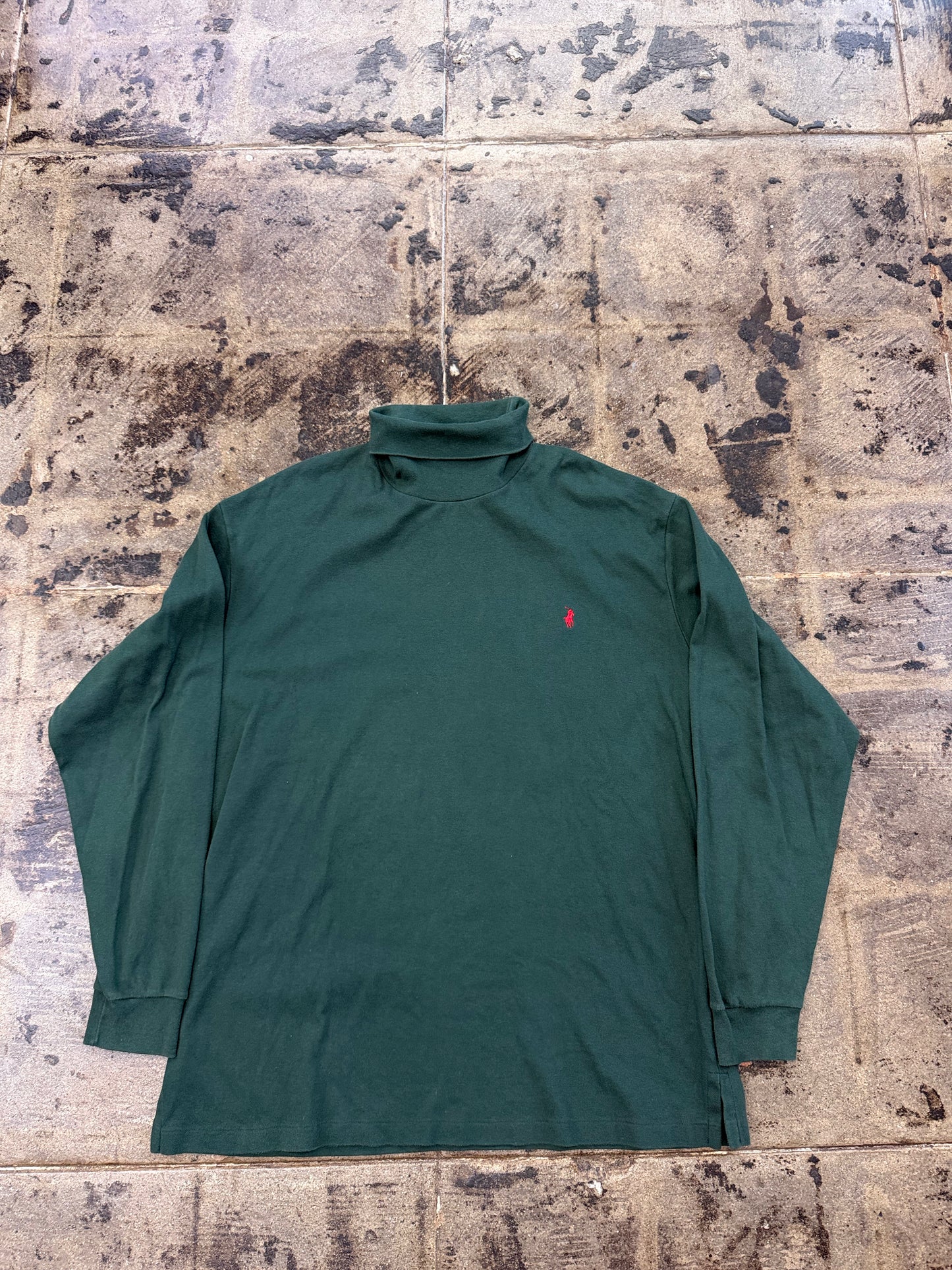 1990s VNTG POLO RALPH LAUREN GREEN TURTLENECK