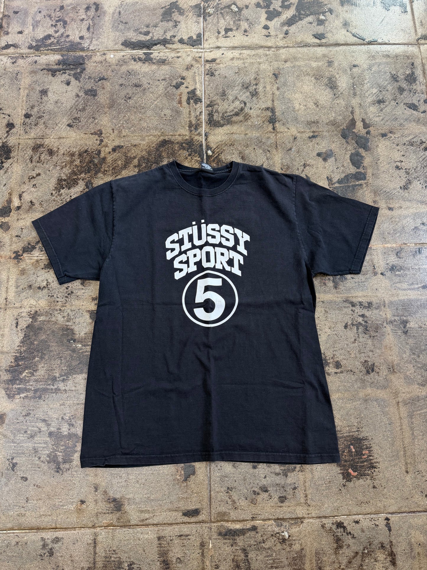 STUSSY SPORT BLACK TEE (USED)