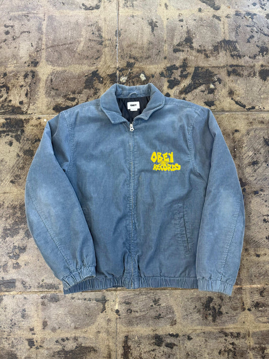 OBEY RECORDS BLUE CORDUROY JACKET