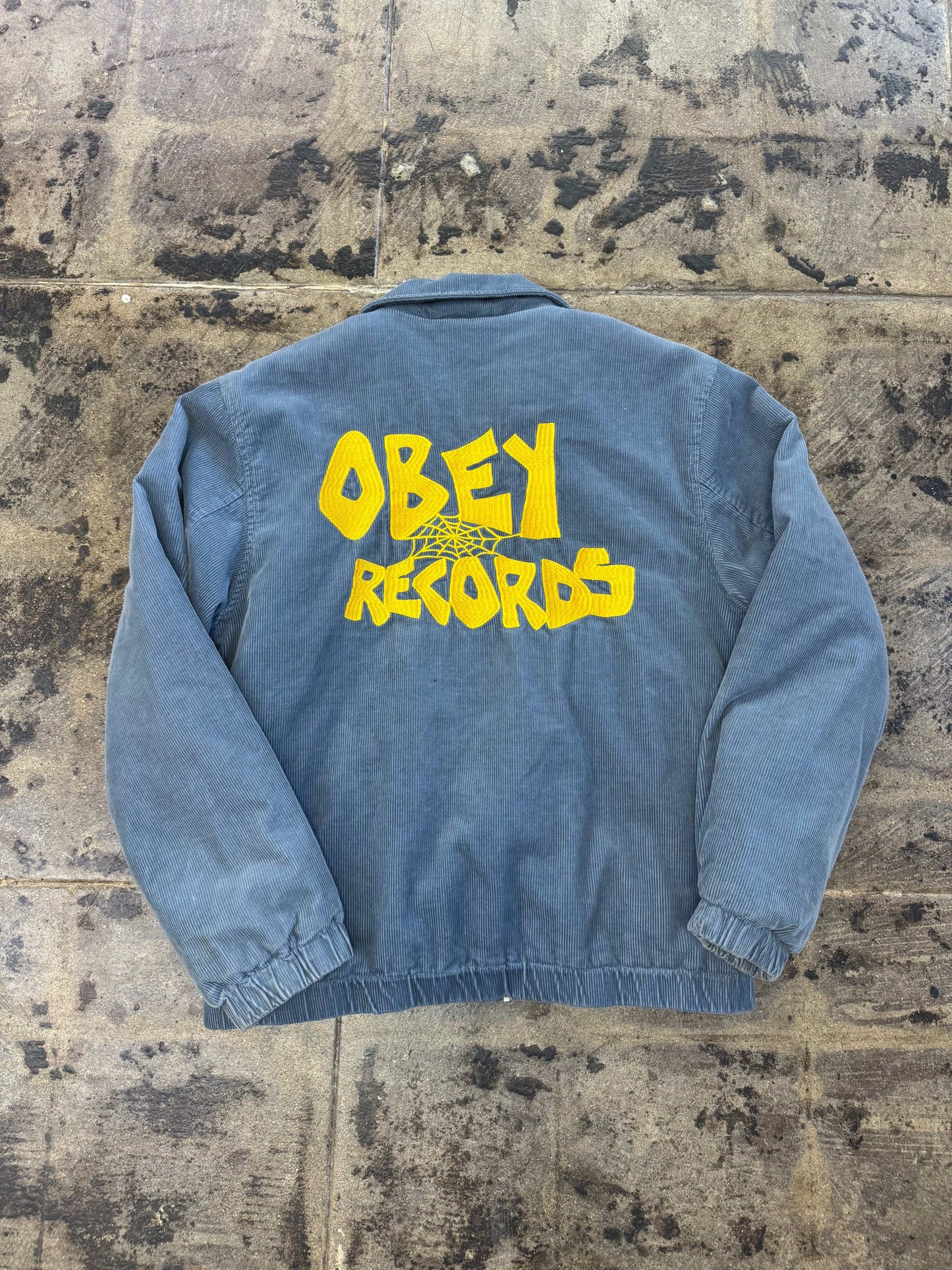 OBEY RECORDS BLUE CORDUROY JACKET