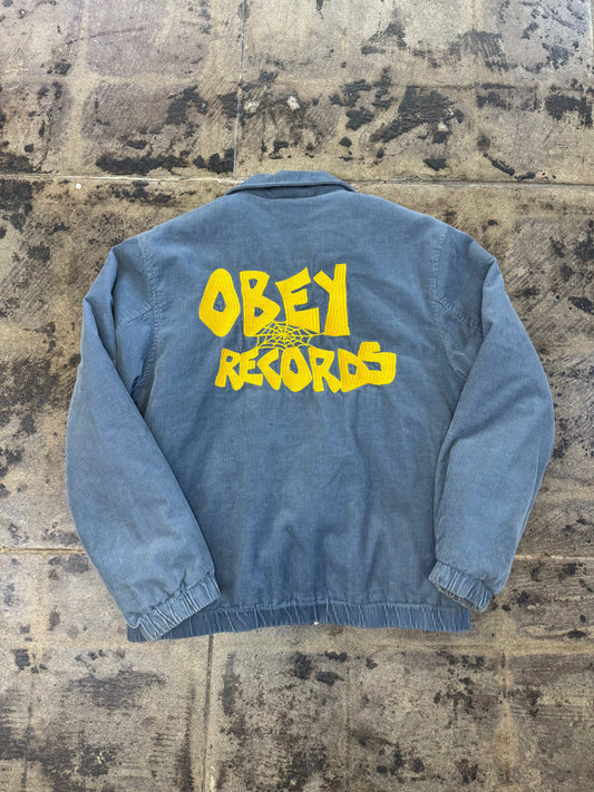OBEY RECORDS BLUE CORDUROY JACKET