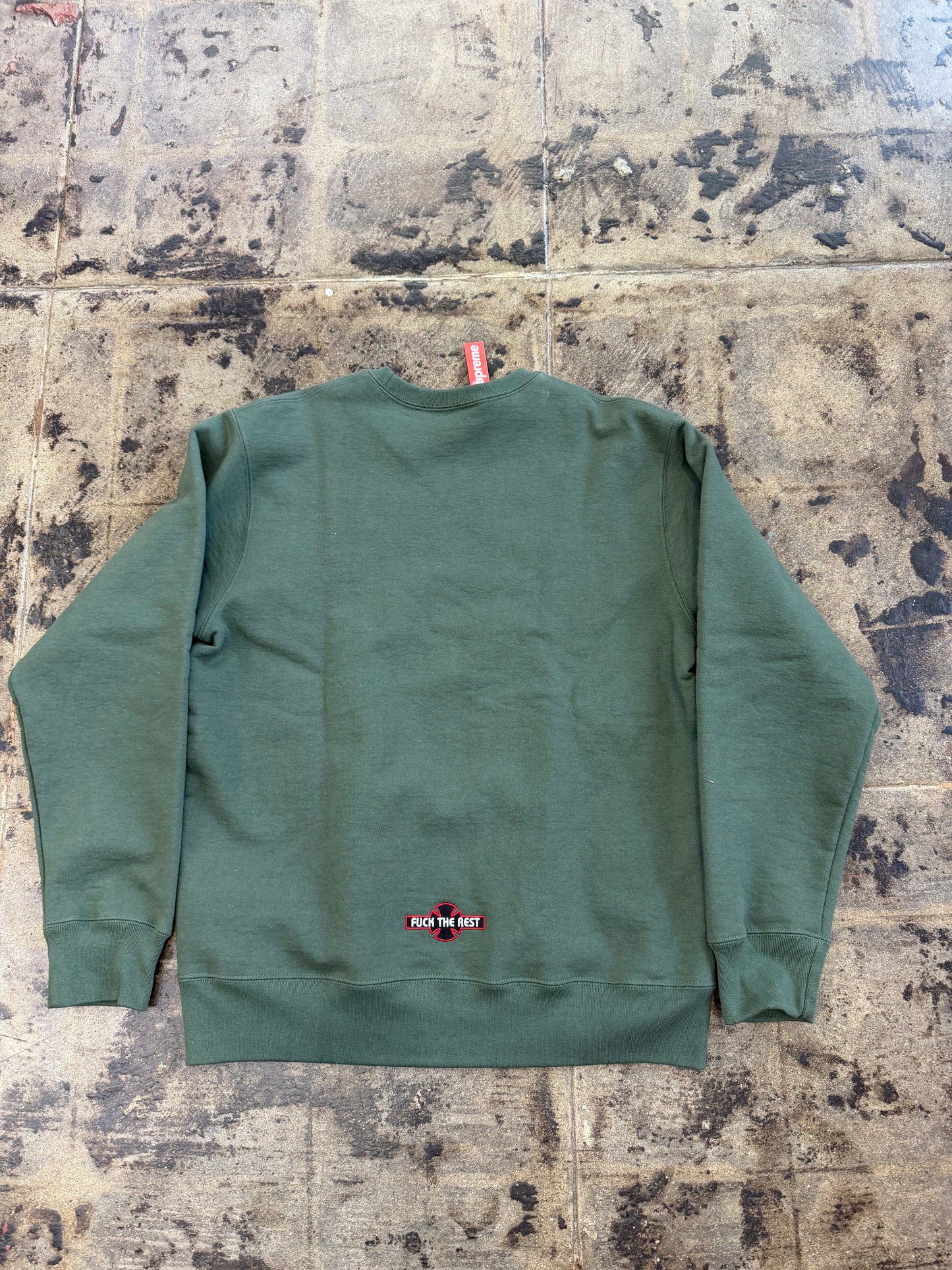 SUPREME INDEPENDENT FUCK THE REST GREEN CREWNECK