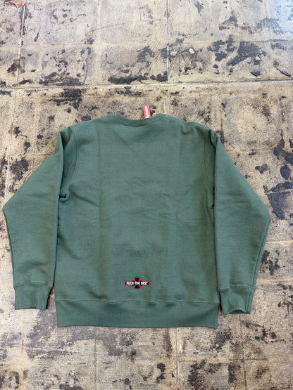SUPREME INDEPENDENT FUCK THE REST GREEN CREWNECK