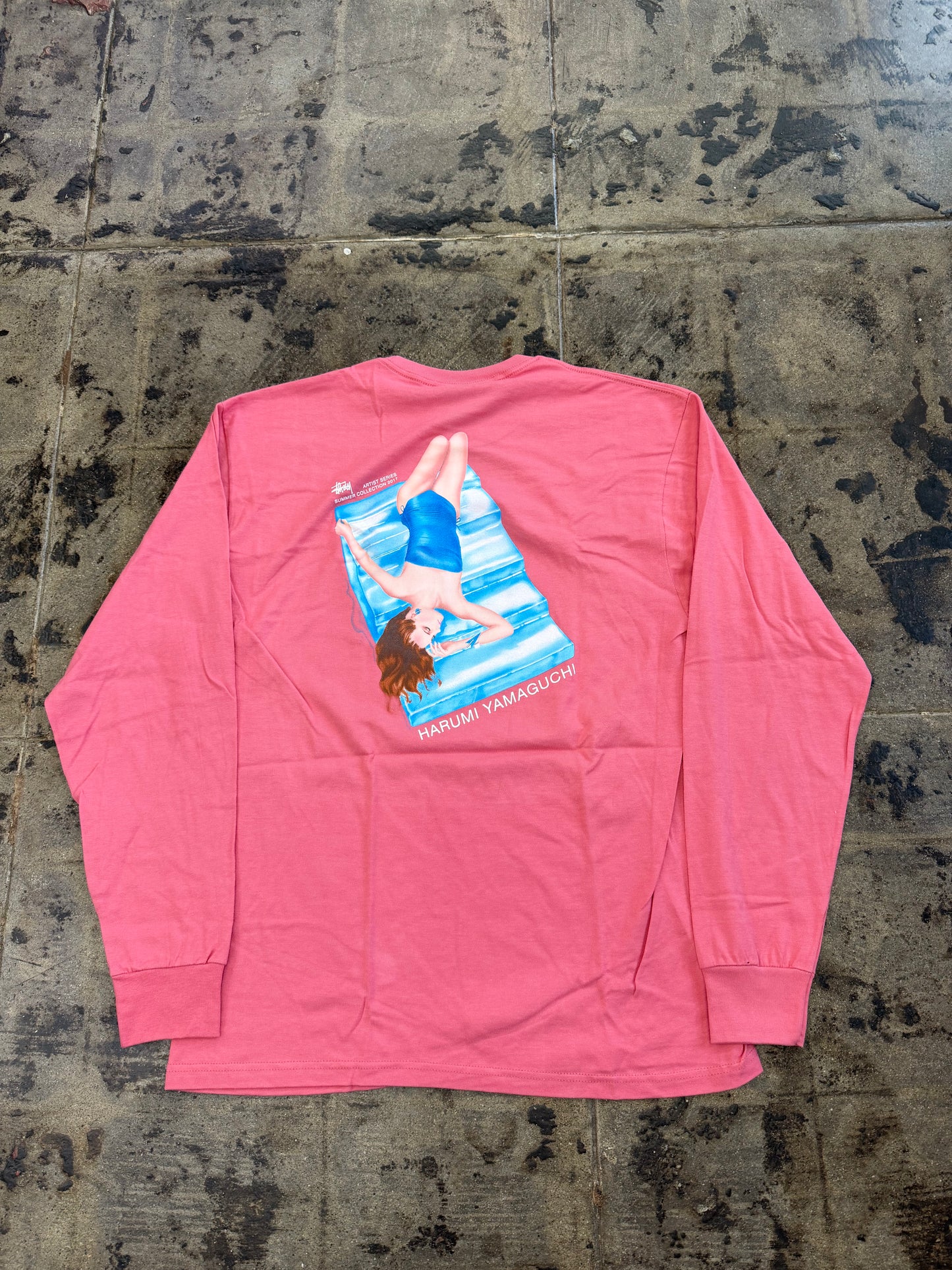 STUSSY HARUMI YAMAGUCHI PINK L/S TEE