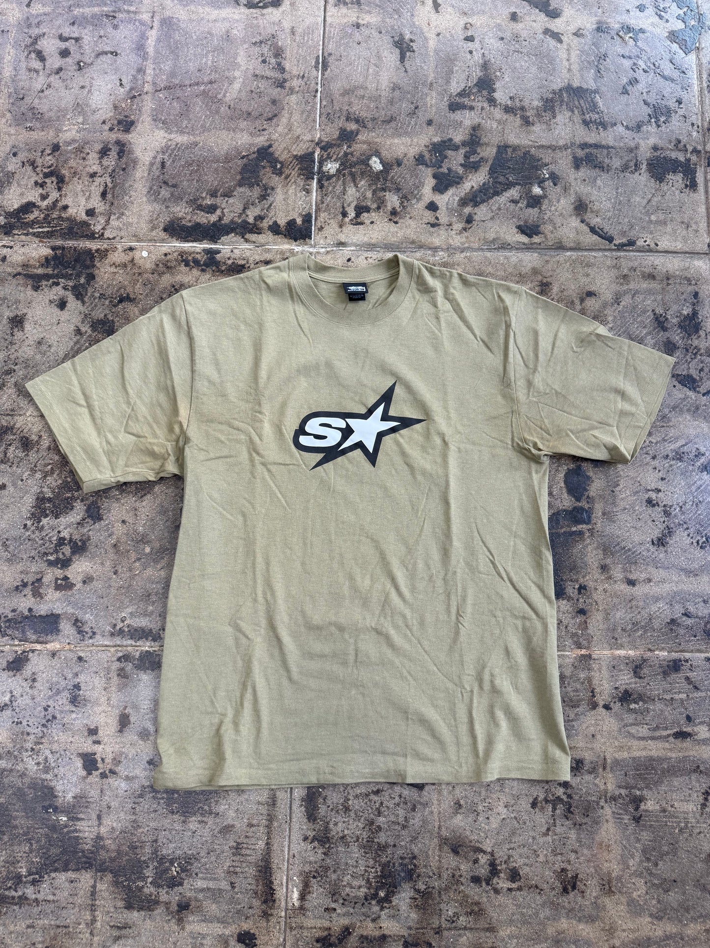 STUSSY SPEEDYWAY ARMY TEE (USED)