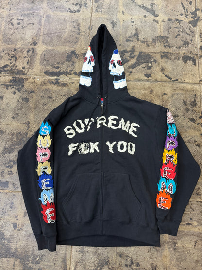 SUPREME F**K YOU BLACK ZIP UP HOODIE