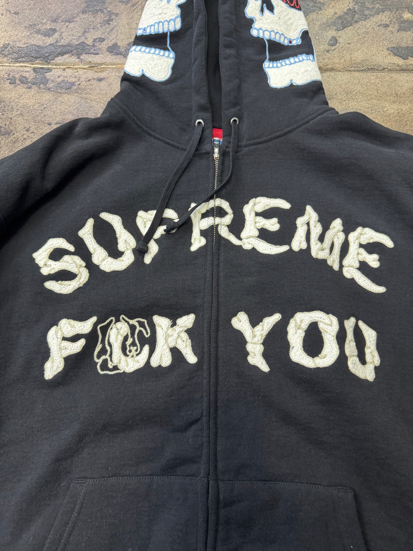 SUPREME F**K YOU BLACK ZIP UP HOODIE