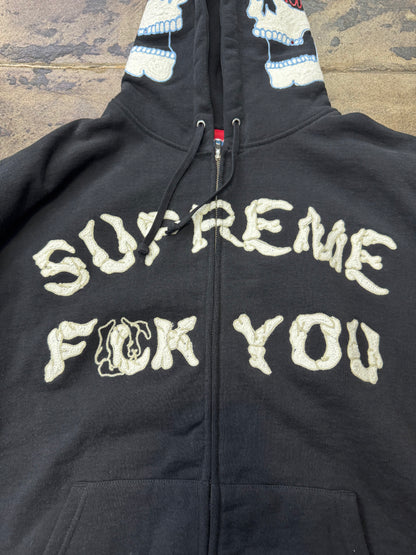 SUPREME F**K YOU BLACK ZIP UP HOODIE