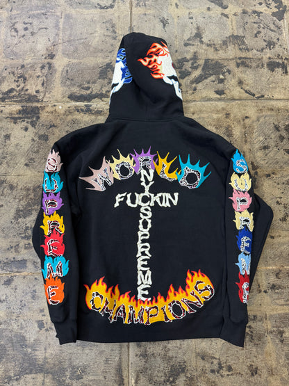 SUPREME F**K YOU BLACK ZIP UP HOODIE