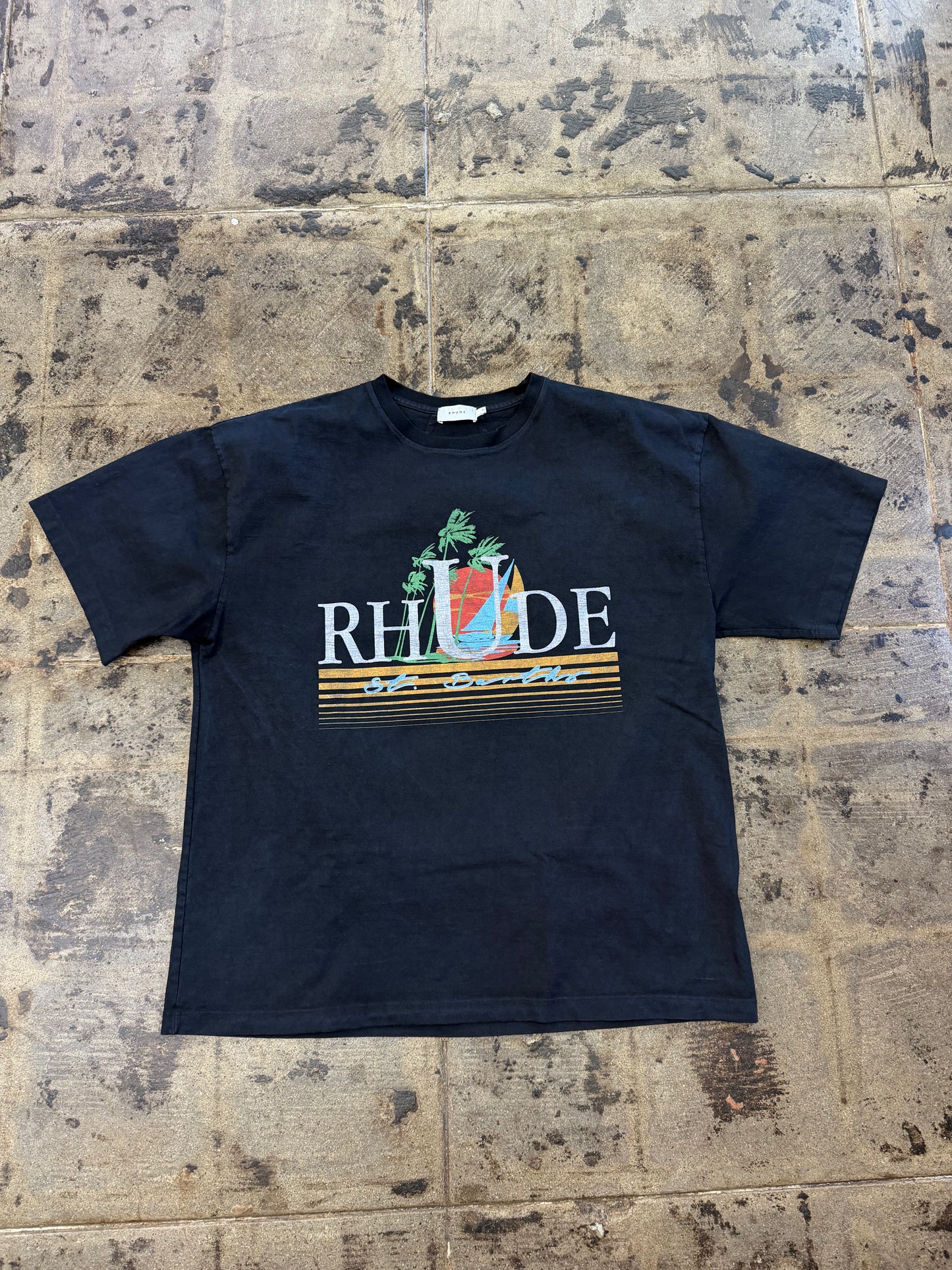 RHUDE TROPICS ST BARTHS TEE (USED)