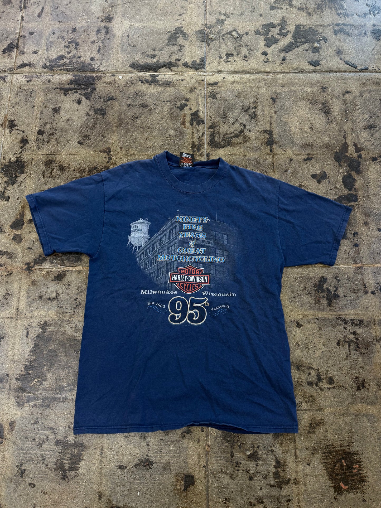 HARLEY DAVIDSON MILWAUKEE WISCONSIN NAVY TEE
