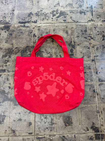 SP5DER BELUGA RED OVERSIZED TOTE