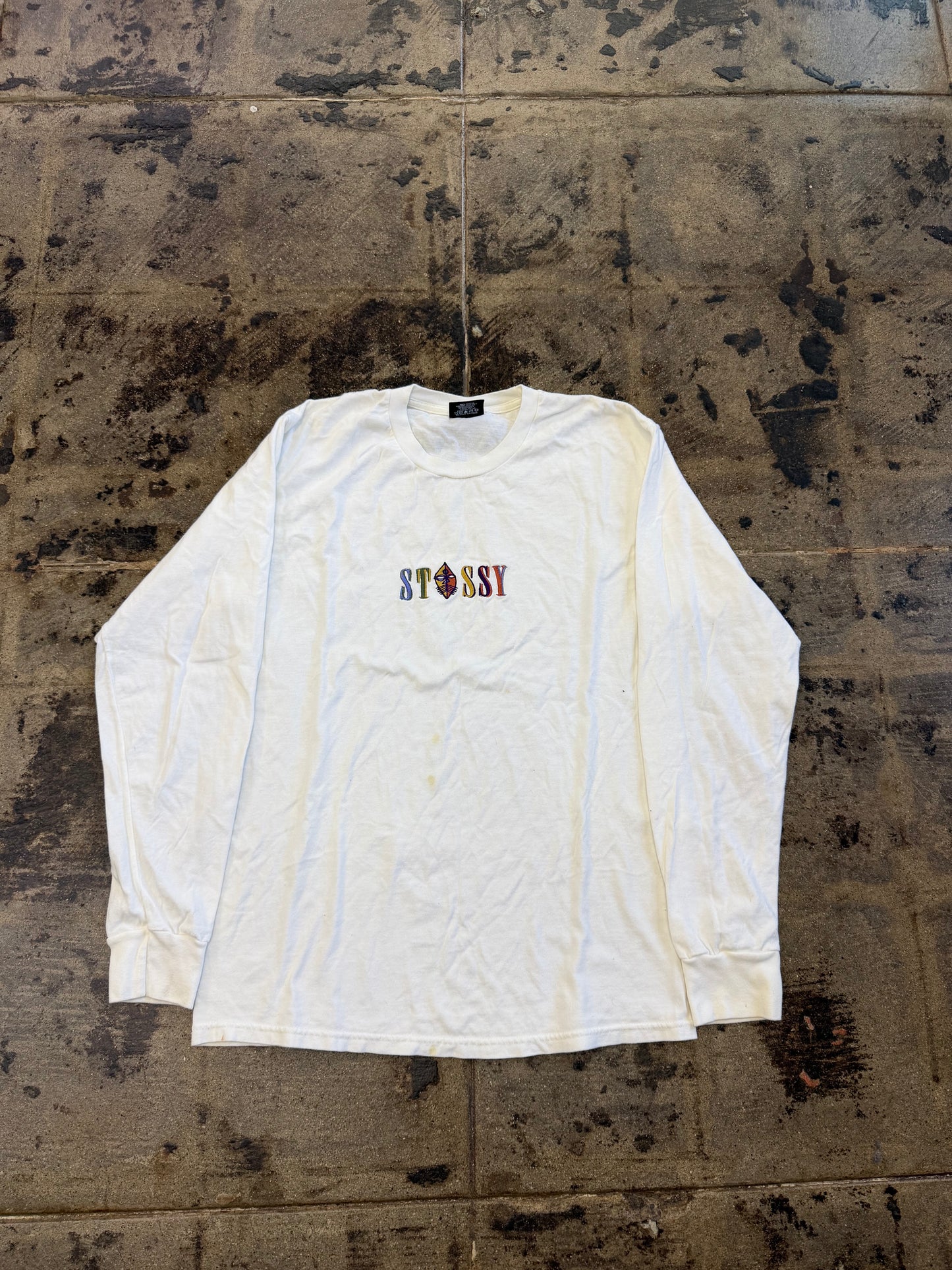 STUSSY WHITE LONG SLEEVE (USED)