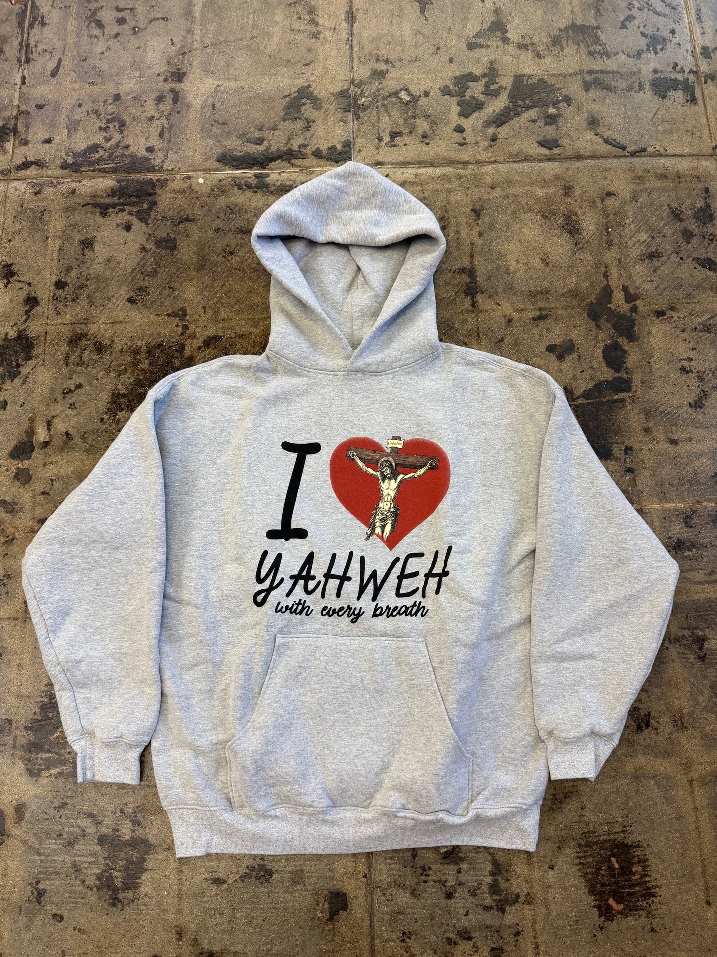 CREATOR I LOVE YAHWEH GREY HOODIE