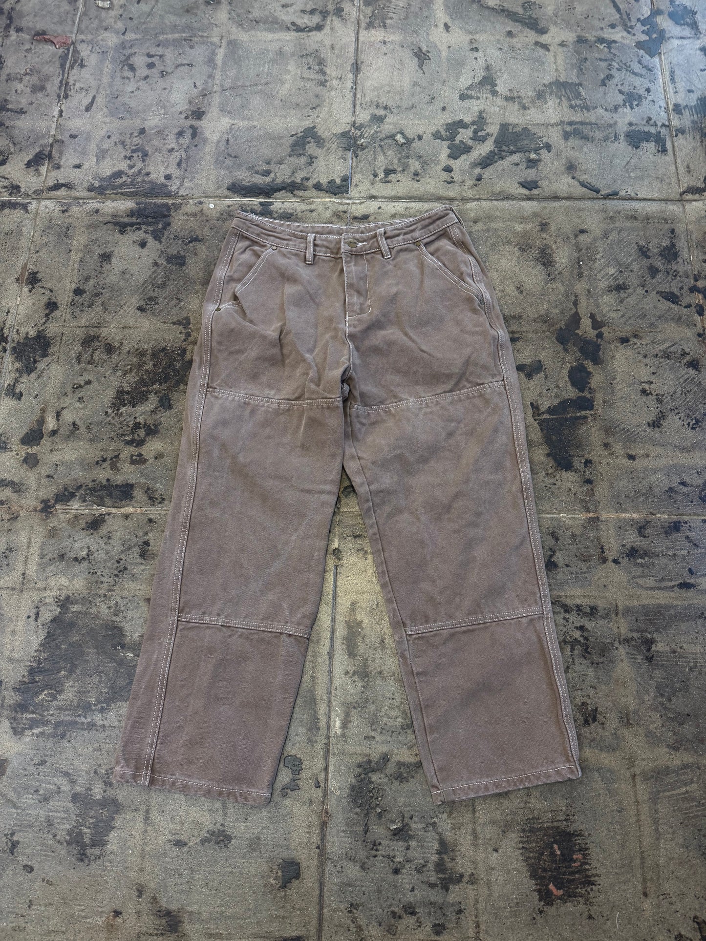 BUTTER GOODS BROWN DOUBLE KNEE PANTS