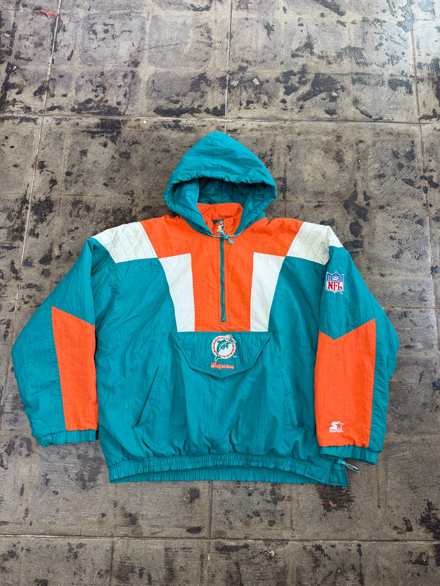 90s STARTER MIAMI DOLPHINS HALF ZIP JACKET