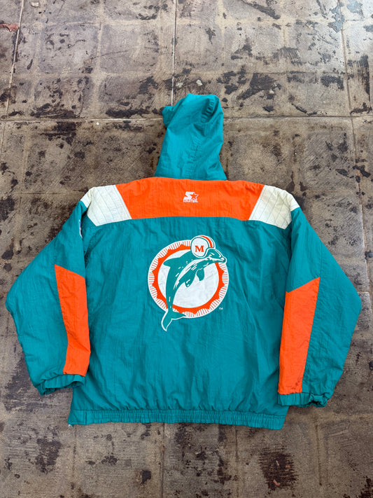 90s STARTER MIAMI DOLPHINS HALF ZIP JACKET