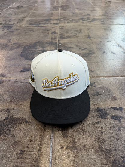 LOS ANGELES CREAM/GOLD FITTED HAT (USED)