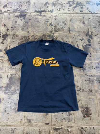 SUPREME RECORDS NAVY TEE (USED)