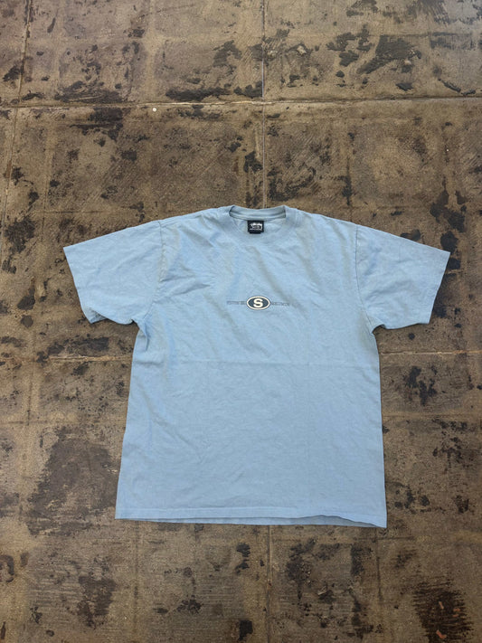 STUSSY INC WORLDWIDE BLUE TEE (USED)