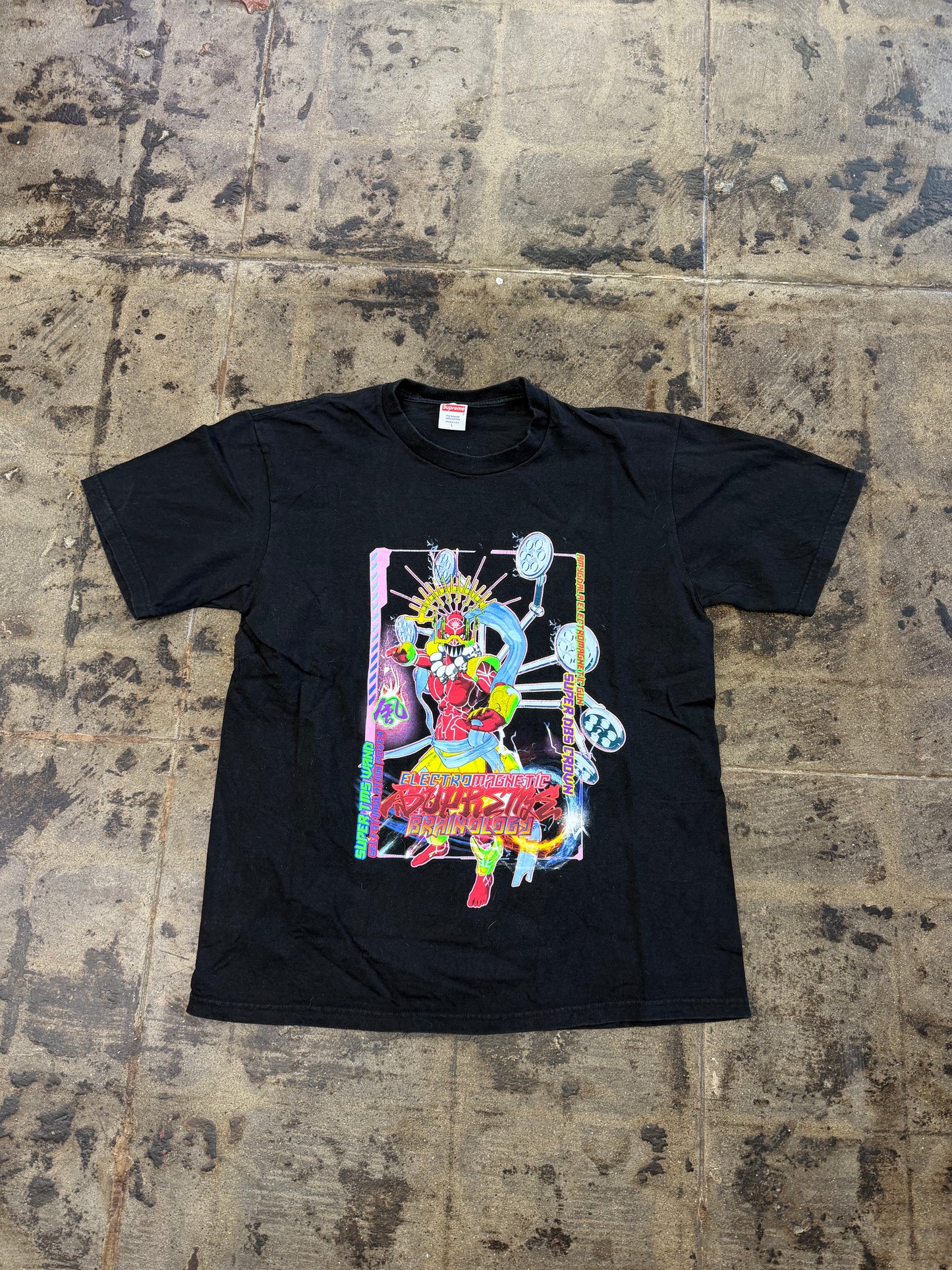 SUPREME ELECTROMAFNECTIC BLACK TEE (USED)