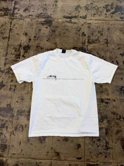 STUSSY INTERNATIONAL LAGUNA WHITE TEE (USED)
