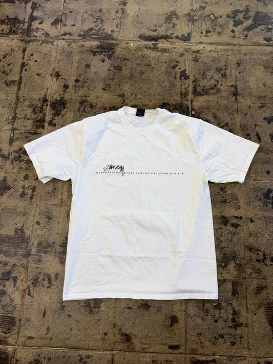 STUSSY INTERNATIONAL LAGUNA WHITE TEE (USED)