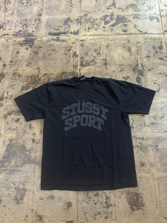 STUSSY BLACK SPORTS TEE (USED)