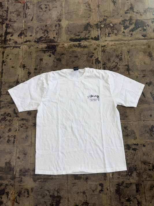 STUSSY DICE CLOCK WHITE TEE (USED)